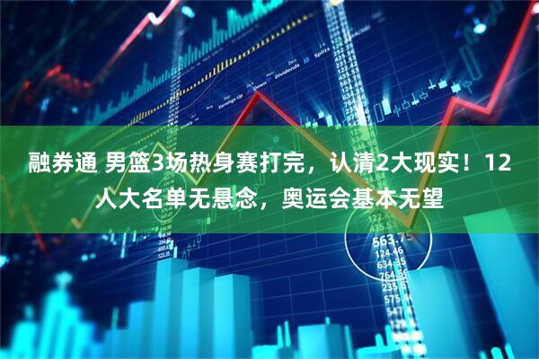 融券通 男篮3场热身赛打完，认清2大现实！12人大名单无悬念，奥运会基本无望